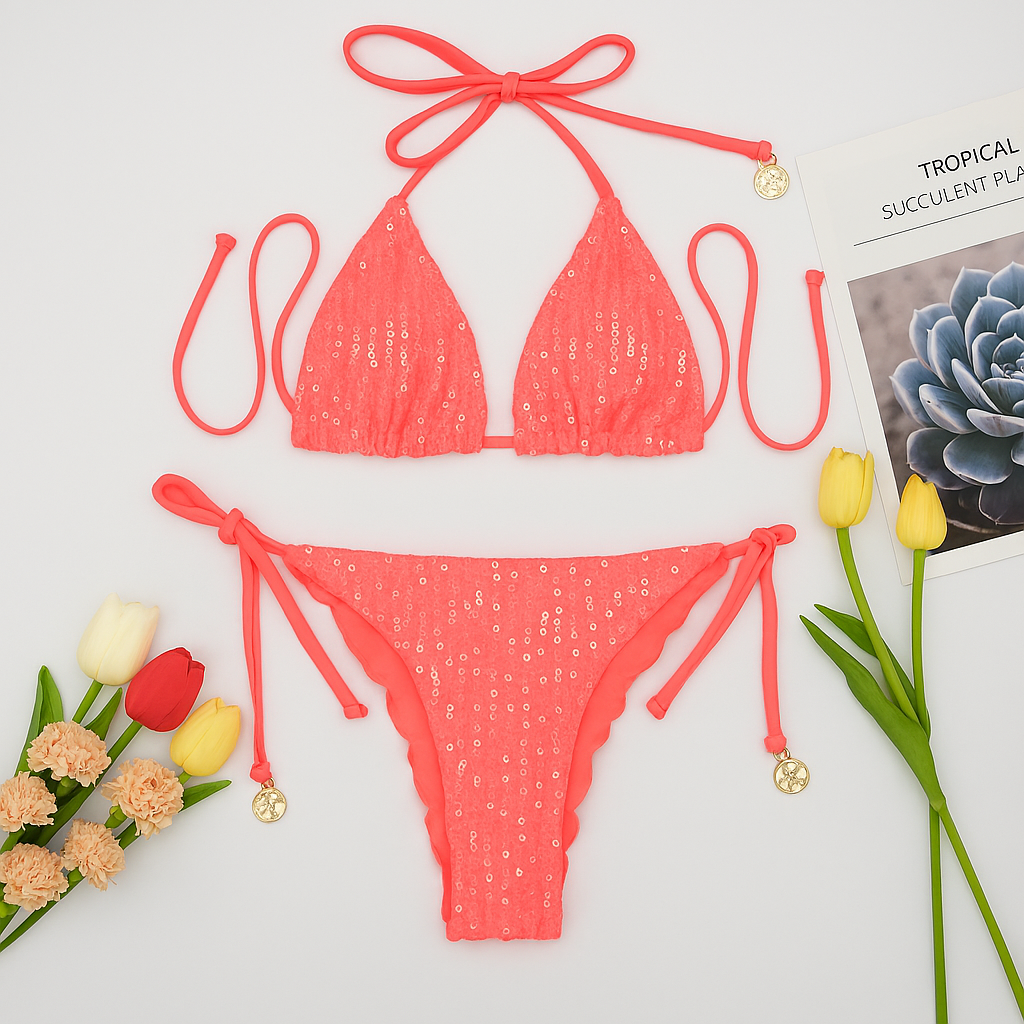 Bikini Paillettes “Luminous Glow” – Effetto Luce Infinita