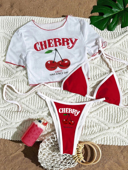 Bikini 3 pezzi "Cherry Vibes"
