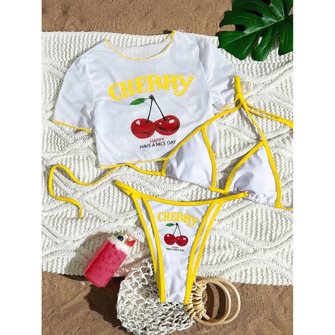 Bikini 3 pezzi "Cherry Vibes"