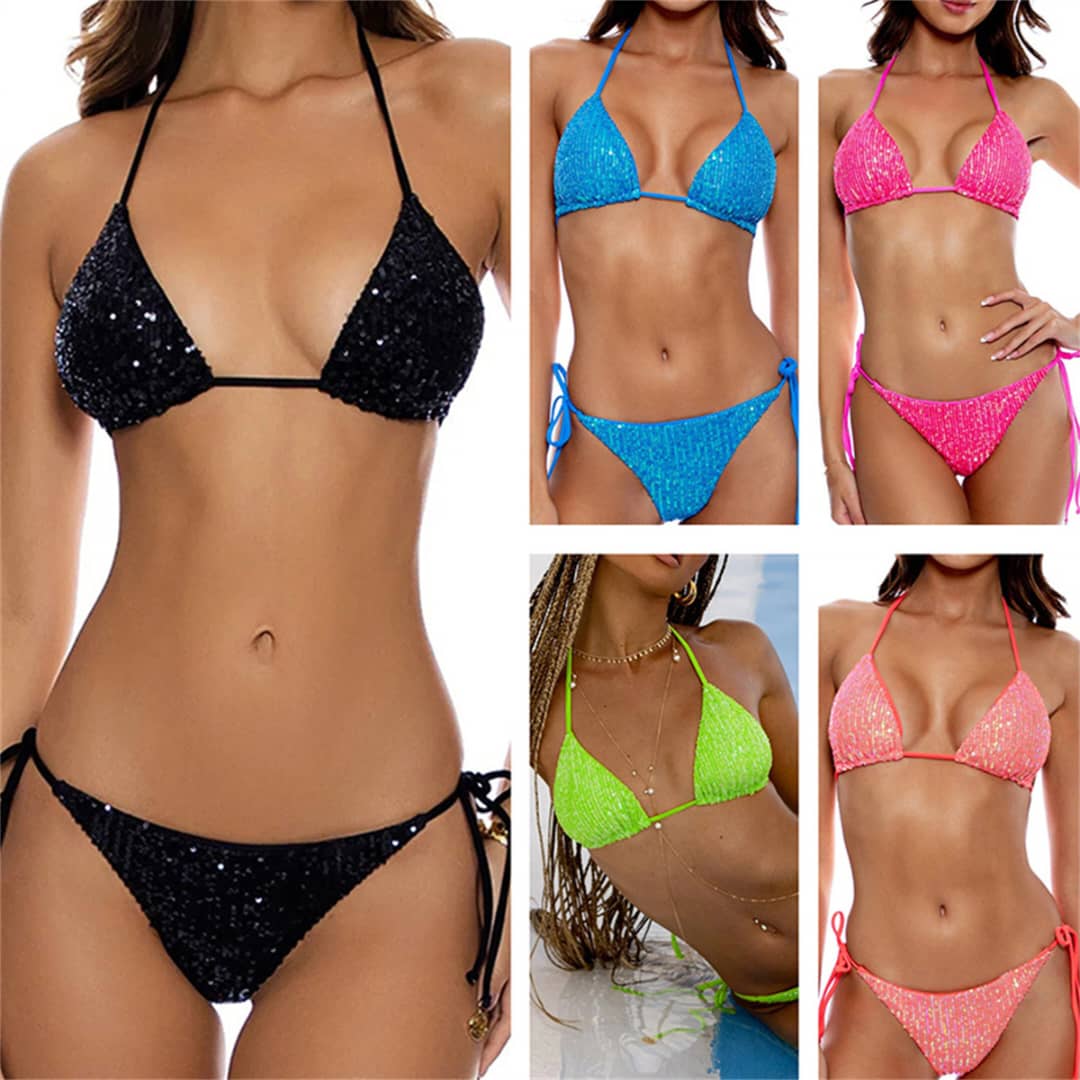 Bikini Paillettes “Luminous Glow” – Effetto Luce Infinita