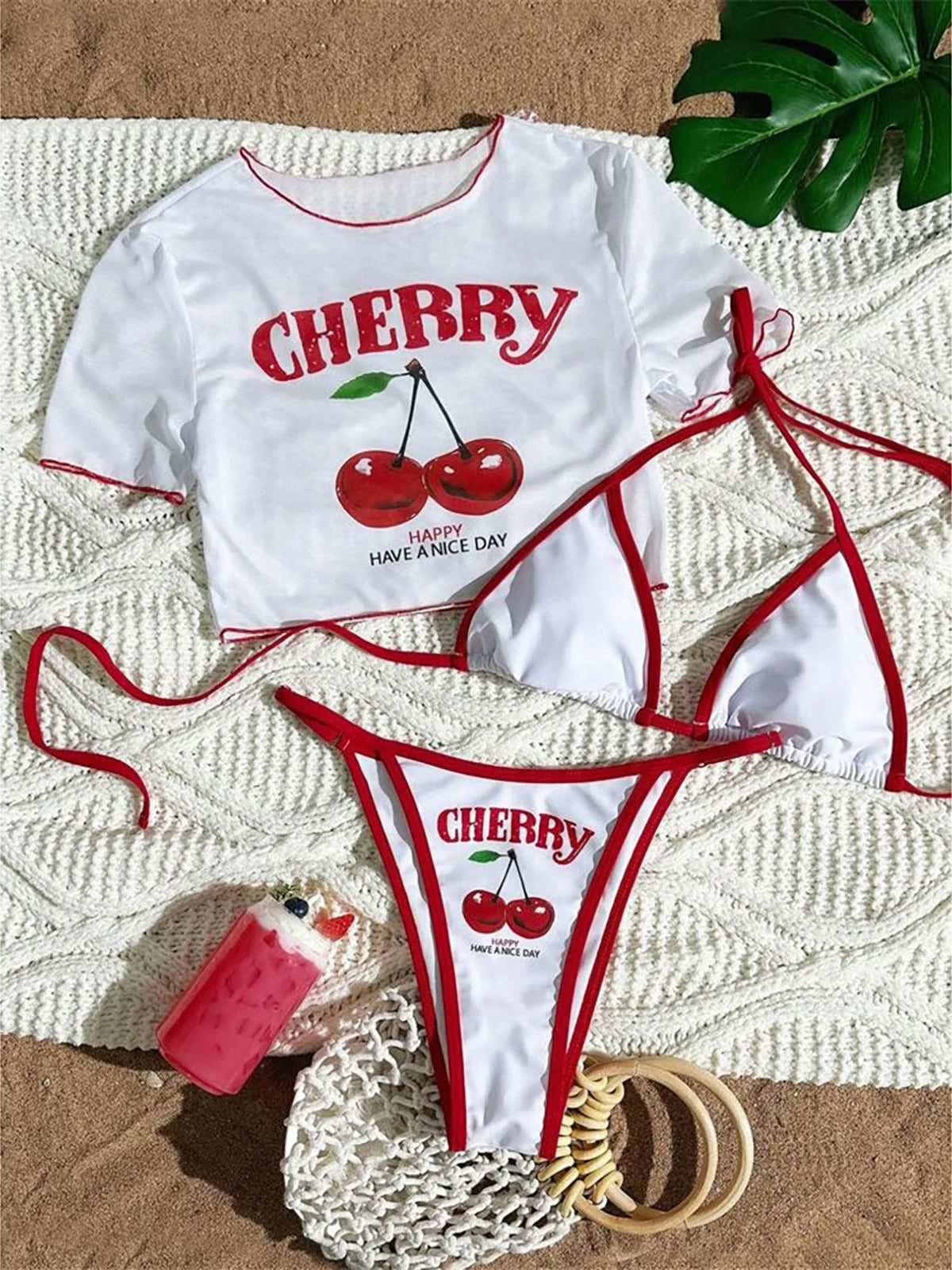 Bikini 3 pezzi "Cherry Vibes"