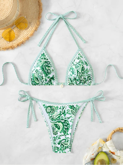 Bikini Triangolo "Porcelain" – Eleganza Mediterranea in varie fantasie