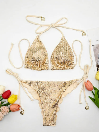 Bikini Paillettes “Luminous Glow” – Effetto Luce Infinita