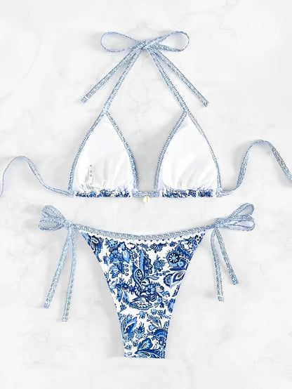 Bikini Triangolo "Porcelain" – Eleganza Mediterranea in varie fantasie
