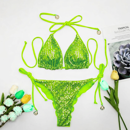 Bikini Paillettes “Luminous Glow” – Effetto Luce Infinita